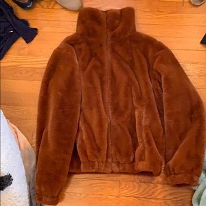 Splendid furry burnt orange jacket